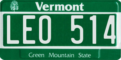 VT license plate LEO514
