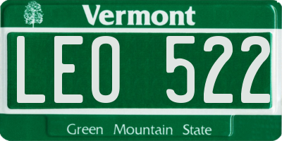 VT license plate LEO522