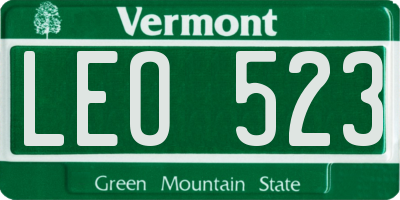 VT license plate LEO523