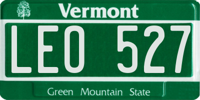 VT license plate LEO527