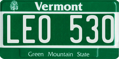 VT license plate LEO530