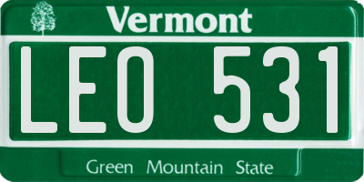VT license plate LEO531