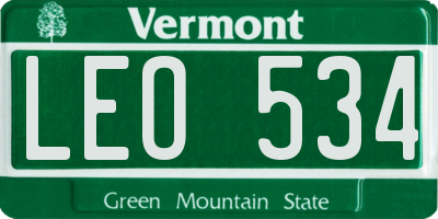 VT license plate LEO534