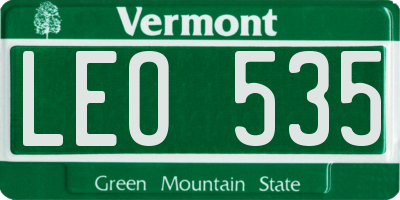 VT license plate LEO535