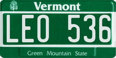 VT license plate LEO536