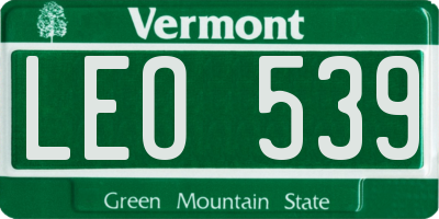 VT license plate LEO539