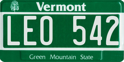 VT license plate LEO542