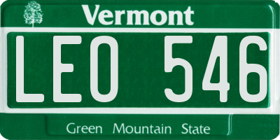 VT license plate LEO546