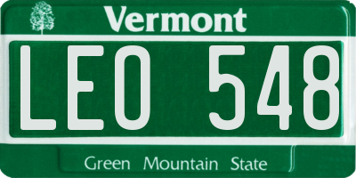VT license plate LEO548
