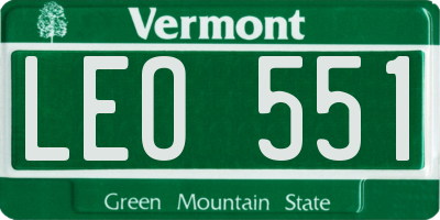 VT license plate LEO551