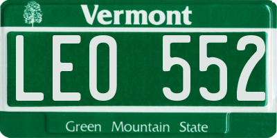 VT license plate LEO552