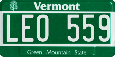 VT license plate LEO559