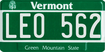 VT license plate LEO562