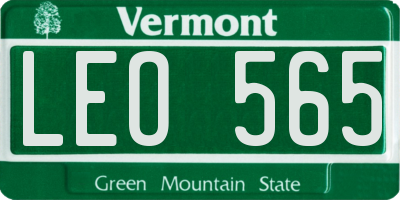 VT license plate LEO565