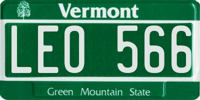 VT license plate LEO566
