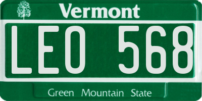 VT license plate LEO568