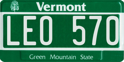 VT license plate LEO570