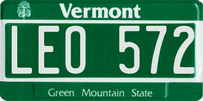 VT license plate LEO572