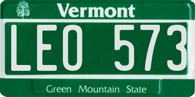 VT license plate LEO573