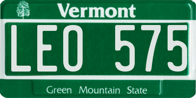 VT license plate LEO575