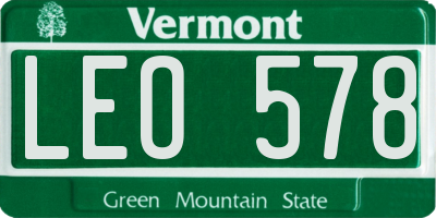 VT license plate LEO578