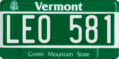 VT license plate LEO581