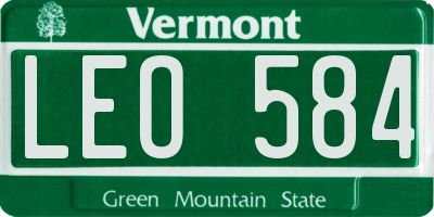 VT license plate LEO584