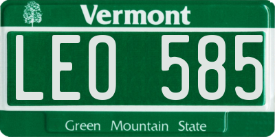 VT license plate LEO585