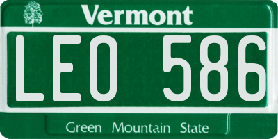VT license plate LEO586