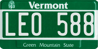 VT license plate LEO588