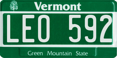 VT license plate LEO592