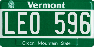 VT license plate LEO596