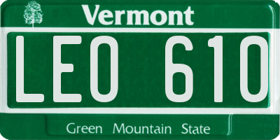 VT license plate LEO610