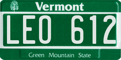 VT license plate LEO612