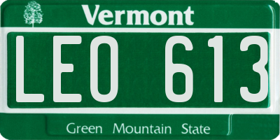 VT license plate LEO613