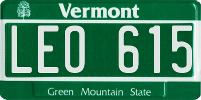 VT license plate LEO615