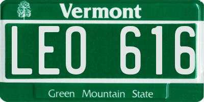 VT license plate LEO616