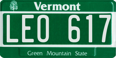 VT license plate LEO617