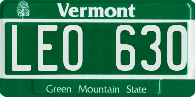 VT license plate LEO630