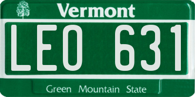 VT license plate LEO631