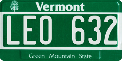 VT license plate LEO632