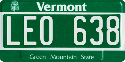 VT license plate LEO638