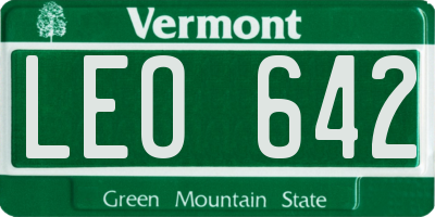 VT license plate LEO642