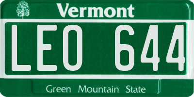 VT license plate LEO644