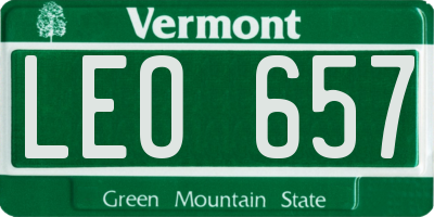 VT license plate LEO657