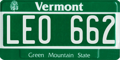 VT license plate LEO662