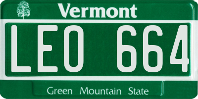 VT license plate LEO664