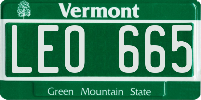 VT license plate LEO665