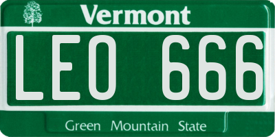VT license plate LEO666