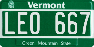 VT license plate LEO667